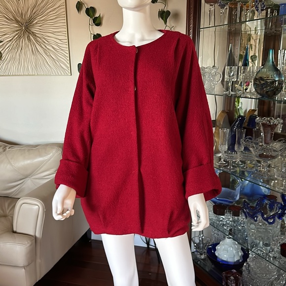 Dolce Vita Vintage Wool Blend Jacket Size XS/S Red with Black Lining - Picture 2 of 14